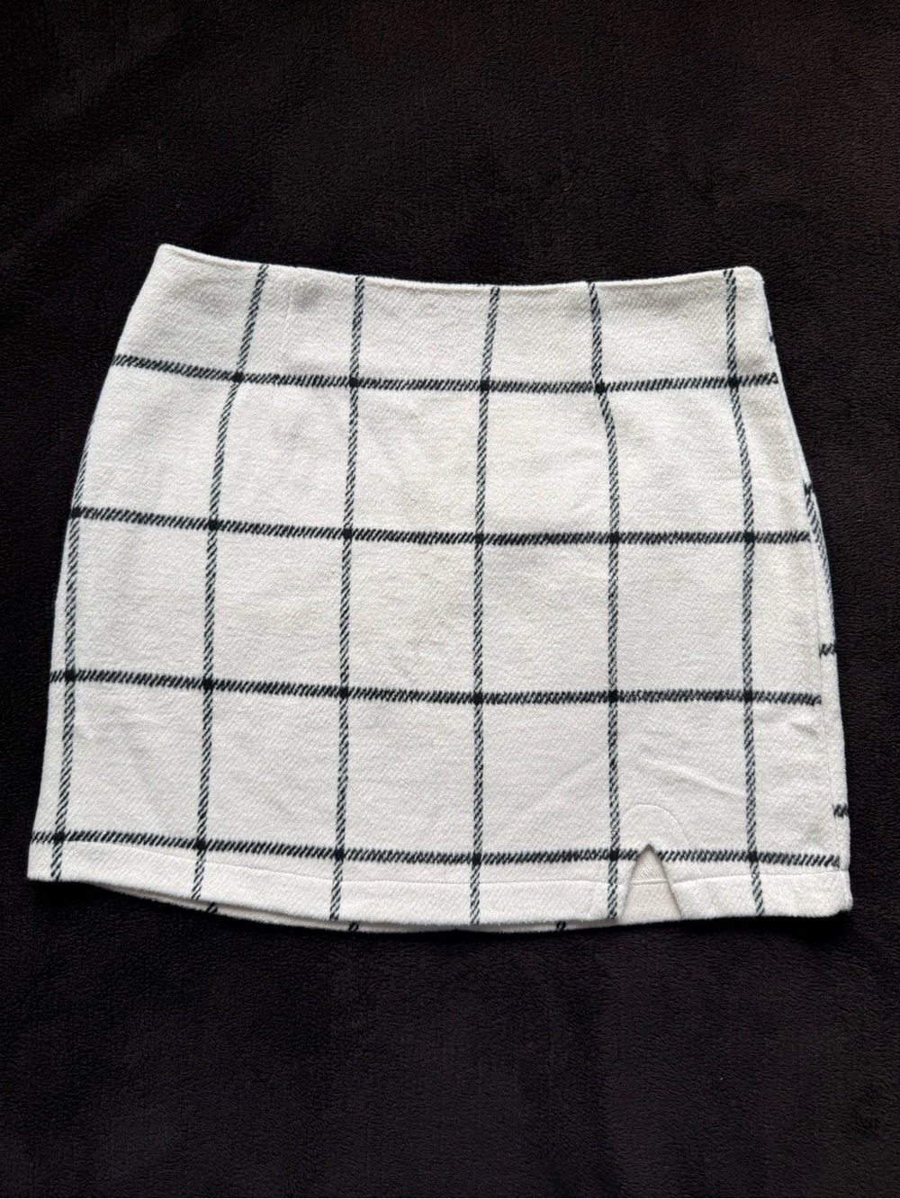 Pink Lily Serene Happiness Ivory Plaid Skirt
